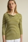 Preview: LANIUS - Wasserfallshirt mit Streifen - olive